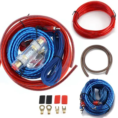 1500w Car Power Amplifier Wiring Kit Audio Subwoofer AMP RCA Power Cable Sub • £11.99