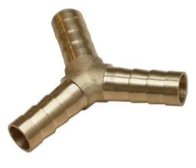 Y Brass Hose Joiner Barbed Splitter Connector Air Fuel Water Pipe Tubing • £3.24