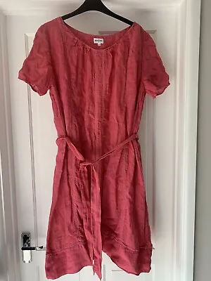 £7 • Buy Brora Linen Dress 12/14 Coral