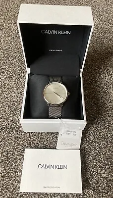 Mens Calvin Klein Swiss Made Analogue Watch K8M21126 Silver New RRP £239.00 • £95