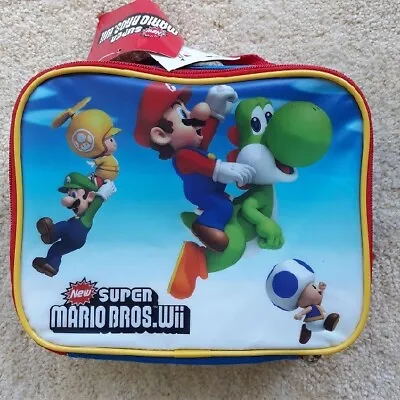 Super MARIO Lunch Box NeW Insulated YOSHI Lunchbox Bag NWT Luigi Mario Bros Wii • $19.99