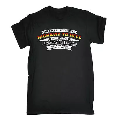 HIGHWAY TO HELL STAIRWAY TO HEAVEN T-SHIRT Tee Rock Acdc Funny Birthday Gift • $22.32