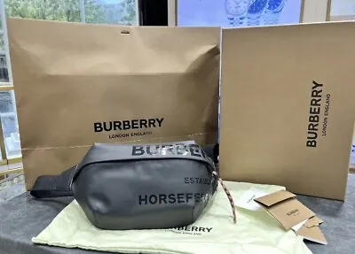 BURBERRY Horseferry Print CoatedCanvas Sonny Bum Bag With Box &Receipt • $1399.99