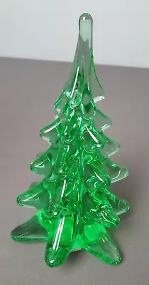 Vintage ROC Green Crystal Christmas Tree Figurine - Taiwan - 6 3/8  T  - 2 D4 Sb • $19.94