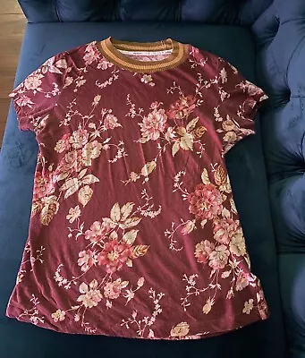 Zimmermann Top Womens Floral Print Short Sleeve Linen Blend Tshirt • $80