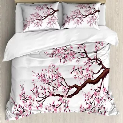 Duvet Cover Set Branch A Flourish Sakura Tree Flower Cherry Blossoms Bedding Set • $114.33