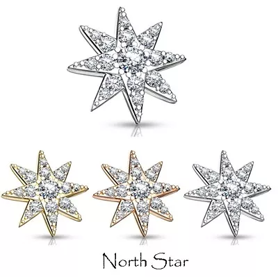 £5.99 • Buy Gem Dermal Anchor Top - North Star - Micro Microdermal Head Surface Piercing
