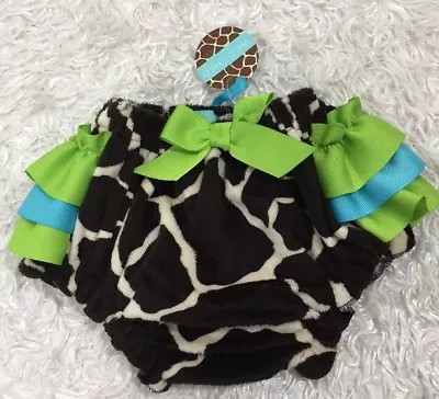  Mud Pie Baby Girls Wild Child Giraffe Bloomer Diaper Cover 0-6 Months NWT • $8.98