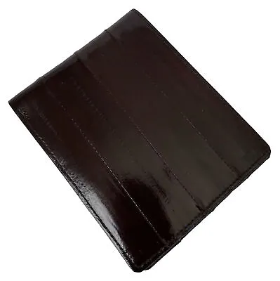 Mahogony Brown Eel Skin Bifold Wallet Change Holder • $24.99