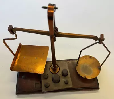 G.P.O De Grave + Co Metal Scales With Stamped Metric Weights GPO - Post Office • £95