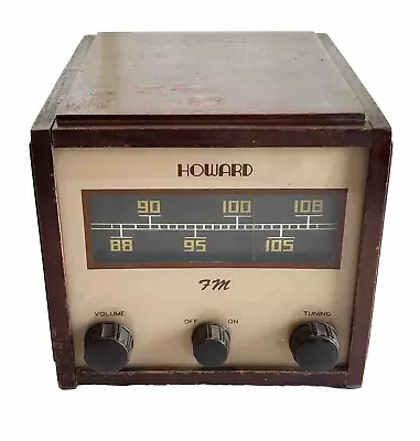 VTG 1951 Howard Radio Cube Model #482 Mono Tube FM Converter USA Mahogany Case • $129.99