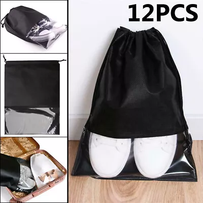 £5.99 • Buy 12Pcs Travel Daily Shoe Bag Portable Non-Woven Drawstring Shoes Storage Bags