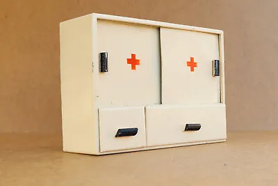 Old Antique Vintage Wooden Medical Box First Aid Chest Cupboard Tag Retro 1960's • $92.90