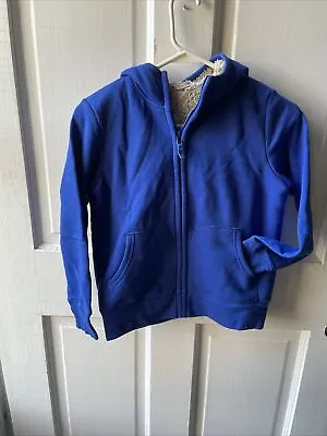 £11.32 • Buy Uniqlo Blue Faux Fur Lined Zip-Up Hoodie Jacket, Size 8 (140cm)