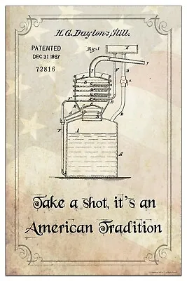 Vintage Alcohol Still Patent Art Print 11x17 Whiskey Moonshine Bar Wall Decor • $11.95