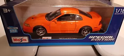 Maisto 2003 Ford SVT Mustang Cobra 1:18 Scale Diecast Model Car New Orange • $135