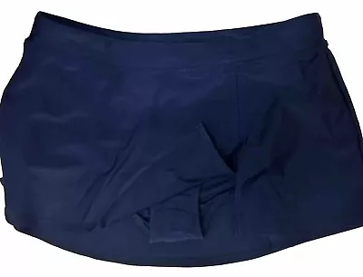 Kona Sol Women's Navy Blue High Coverage Tummy Control Skirtini Sz: L NWT $25 • $15.99