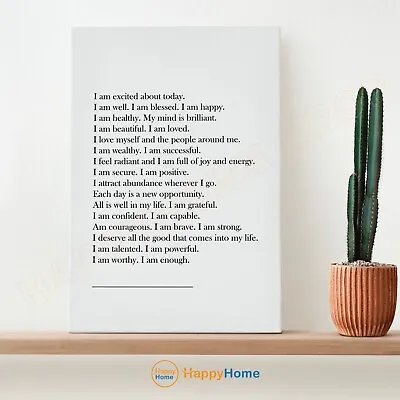 Positive Affirmation Poster Meditation Quotes Daily Motivational Art Decor -P910 • $35.10