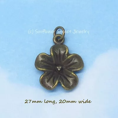 Sakura Charm Pendant Antique Bronze Cherry Blossom Flower Spring 02015B • $9.99