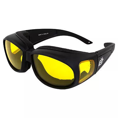 Birdz Swallow Foam Padded Fit Over Most Prescription Eyewear Glasses Yellow Lens • $13.99