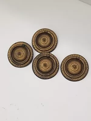 4 Vintage Brass Drawer Pulls Antique Furniture Parts  • $19.99