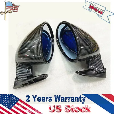 $50 • Buy Pair F1 Racing Style Car Side Wing Rearview Mirrors Carbon Fiber Look Universal