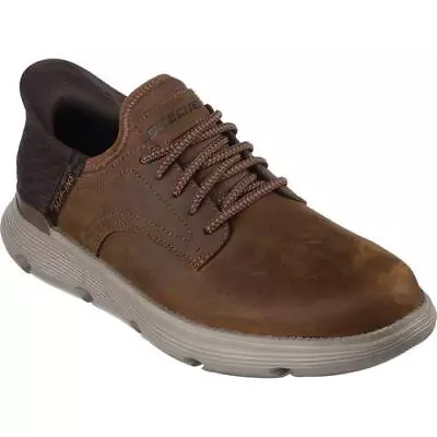 Skechers Garza Gervin Mens Slip Ins Hands Free Shoes Brown Size 8-13 • £89.99