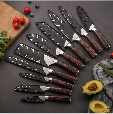 Pro Stainless Steel Chef Knife Set Japanese Damascus Sharp Kitchen Knives Blade • $99.99