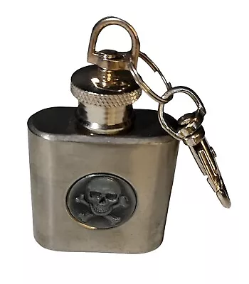 Skull And Crossbones Stainless Steel 1 Oz Keychain Flask • $5.99