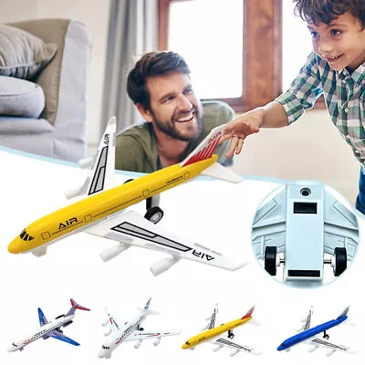 Metal Airplane Toys Pull Back Plane Diecast Aircraft Plane Model Kids Xmas Gift • £7.79