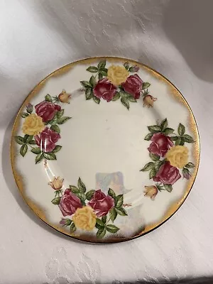 Ucagco Dessert Salad Plate June Rose Iridescent  1950s Vintage Cottagecore • $12