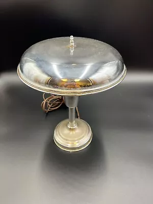 Art Deco Style Lamp Table Atomic Age Design Mushroom Metal Chrome On Metal • $299.99