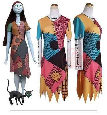 Adults Women The Nightmare Before Christmas Sally Halloween Cosplay CostumeDress • $54.99