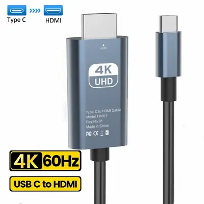 $26.59 • Buy USB C To HDMI Cable USB Type C Male To HDMI Male 4K Cable For Macbook Chromebook