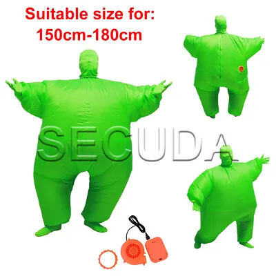 Green Inflatable Suit Fat Suit Costume Fat Chub Sumo Blow Up Fancy Dress Costume • £23.85