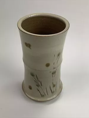 Mid Century Art Potter Bamboo Vase - Signed - 8  • $39.99