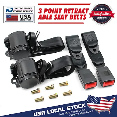 For Jeep CJ YJ Wrangler 1982-1995 2Pcs 3 Point Retractable Seat Belts Universal • $41.89