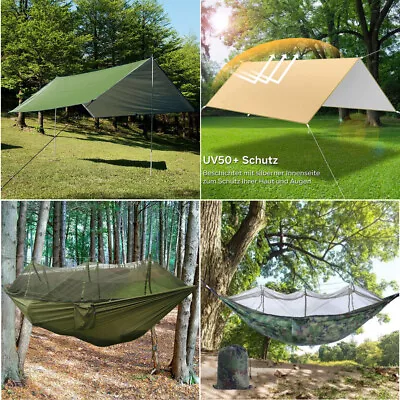 Camping Tent Tarp Shelter Awning Canopy PolesCamping Hammock With Mosquito Net • £14.99