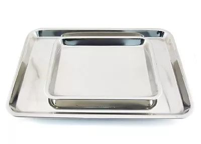 STAINLESS STEEL FLAT TRAYS For Medical Tattoo Supply Piercing Prep (3 Sizes) • $25.50