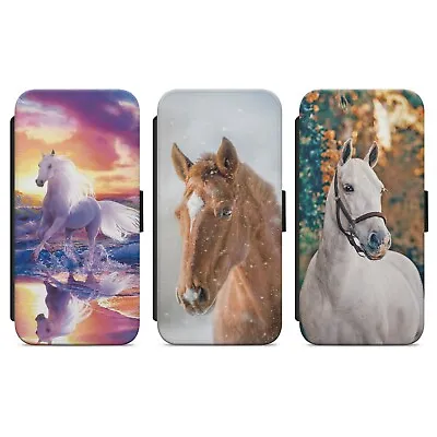 Beautiful Horse Animal Wallet Flip Phone Case Cover For Iphone Samsung Huawei • £9.99