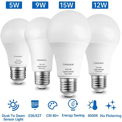 1~4-Pack Outdoor Dusk To Dawn E26 E27 LED Light Bulbs 6500K Daylight For Porch • $12.95