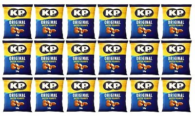 KP Salted Peanuts Lunch Box Snack - 21 X 50g Bags - Full Pub Display Card • £22.95