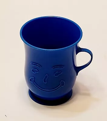 Vintage Blue Kool-Aid Kid Man Plastic Cup Mug 3.75  Tall Footed  • $16.99