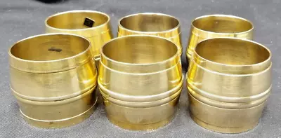 4 Vintage Solid Brass Barrel Style Napkin Rings Set • $9.50