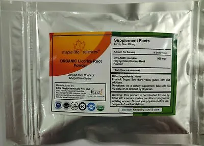 £10.93 • Buy ORGANIC Licorice Root Powder (Glycyrrhiza Glabra) Glycyrrhizin Liquorice