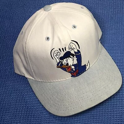 Donald Duck Hat Vintage Angry Cap Disney Store Snapback Acid Wash Bill Made USA • $48.99