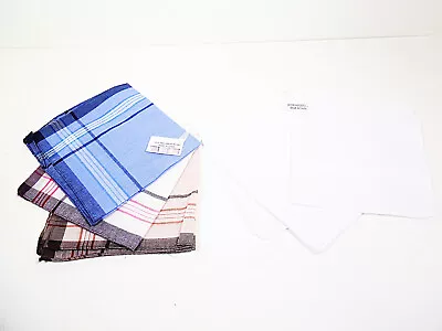 Handkerchiefs Mens Womens 3 Pack Plaid White Handkerchief Pocket Wiping Hankys • $6.49