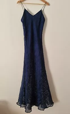 Purple Patch Evening Dress Blue Women's 10 Vintage 90s Formal Wedding Special • $39.99