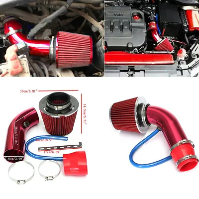 $45.42 • Buy Universal Car Cold Air Intake Filter Red Alumimum Induction Kit Pipe Hose System