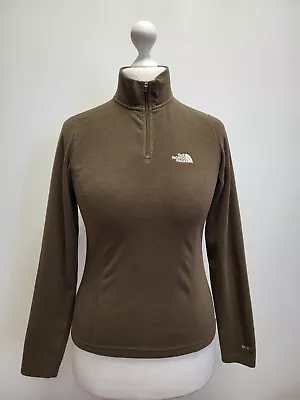 £18.68 • Buy Z422 Womens The North Face Brown 1/4 Zip Fleece Base Layer Uk S 8 Eu 36